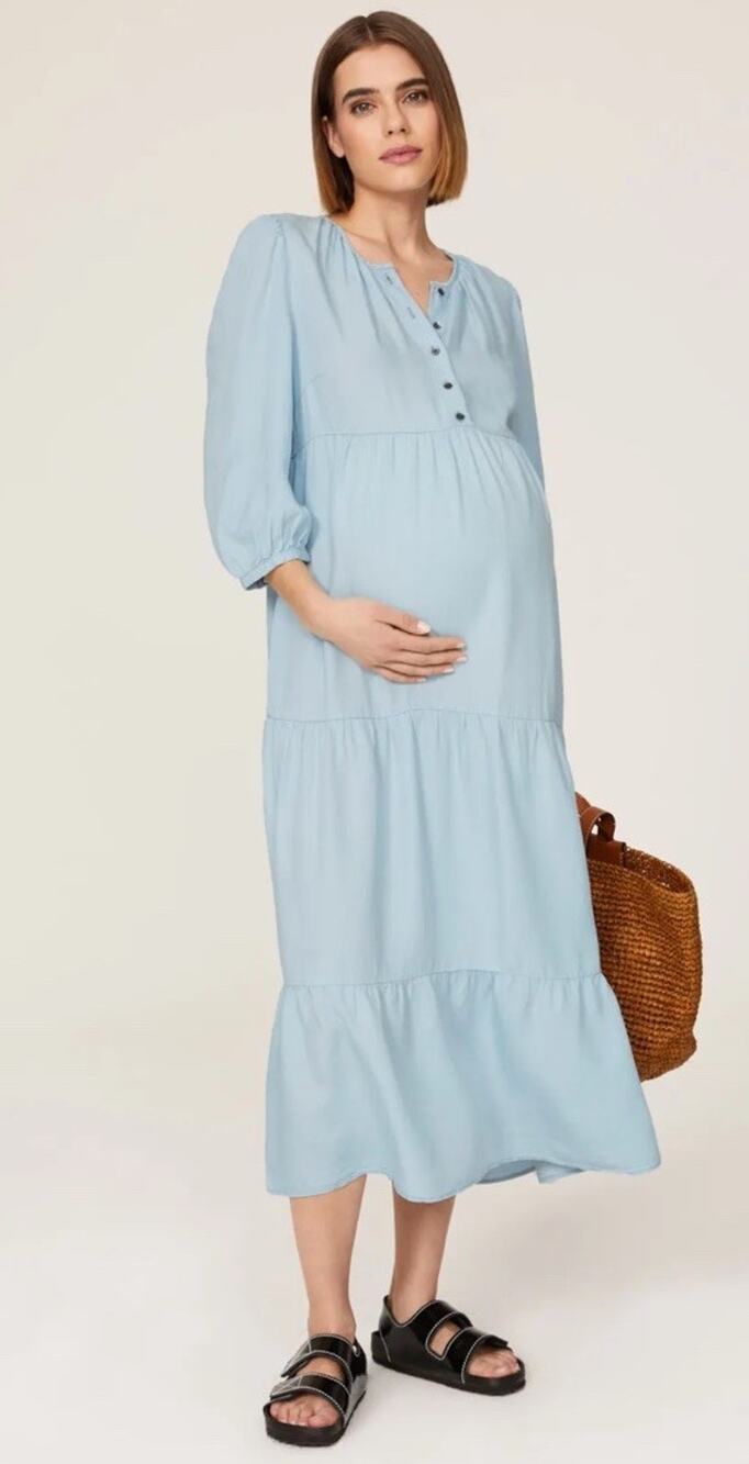 Isabella Oliver Raffa Chambray Maternity Dress Size 0 
